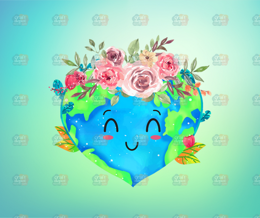 DTF PRINT-Floral Earth-Earth Day