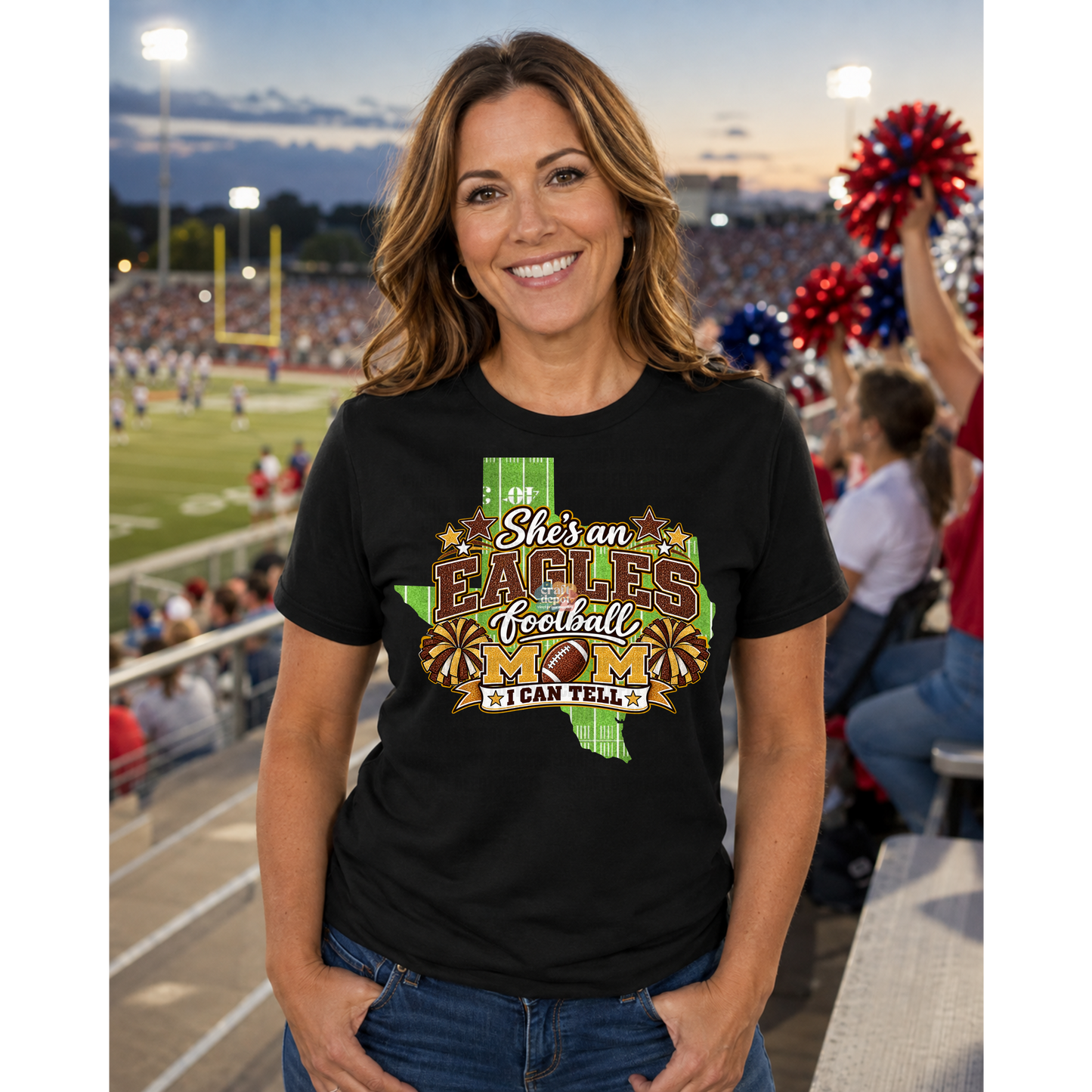 DTF PRINT-She's a FOOTBALL MOM-Eagles