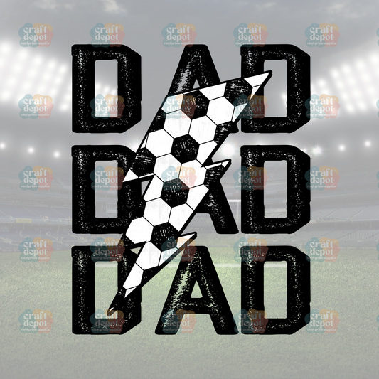 DTF PRINT-Soccer-Dad-Lightning Bolt Distressed