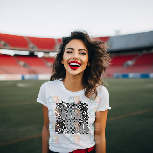 DTF Print-Retro Game Day Football