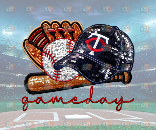 DTF PRINT-FAUX SEQUINS-Twins-Baseball