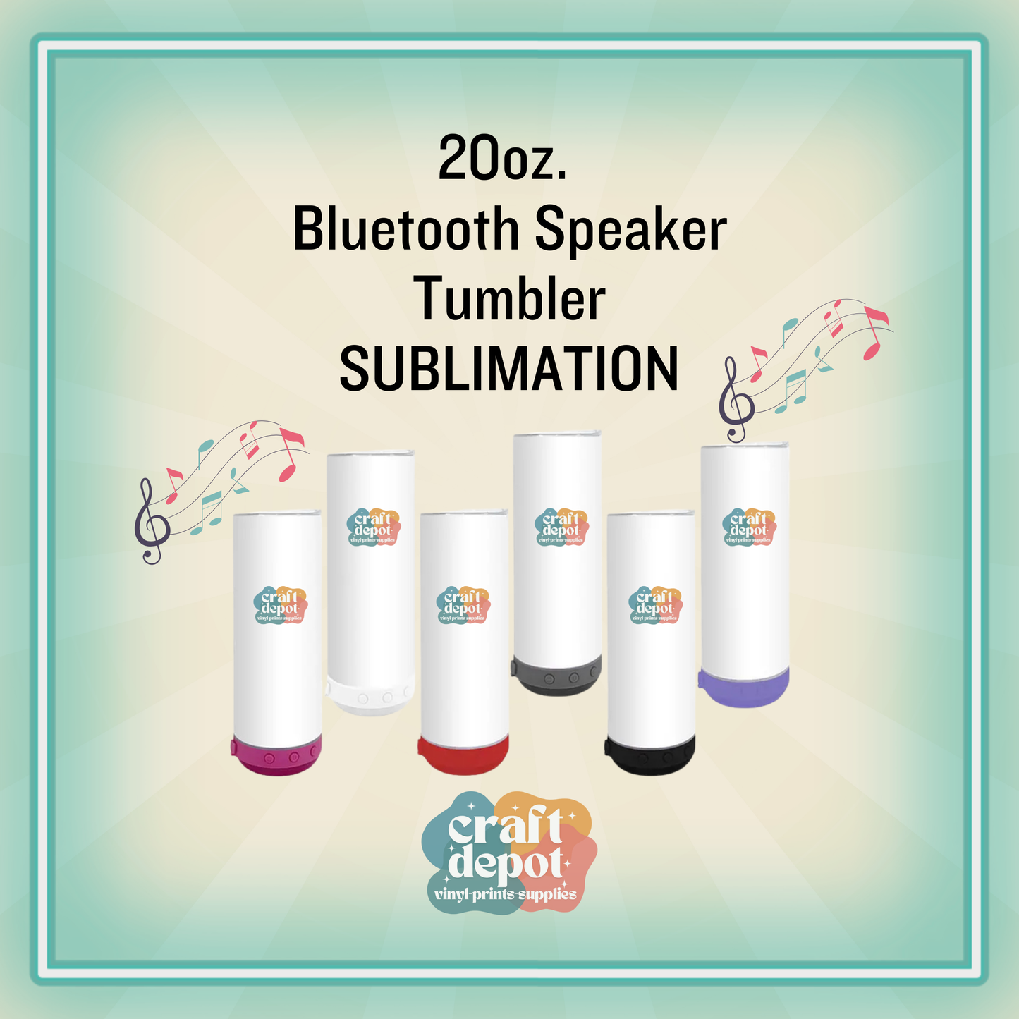 20oz. Bluetooth Speaker Tumbler-SUBLIMATION