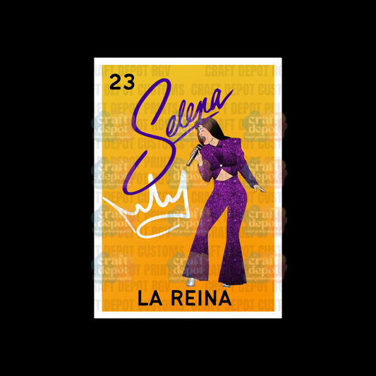 DTF PRINT- Loteria-La Reina-Selena