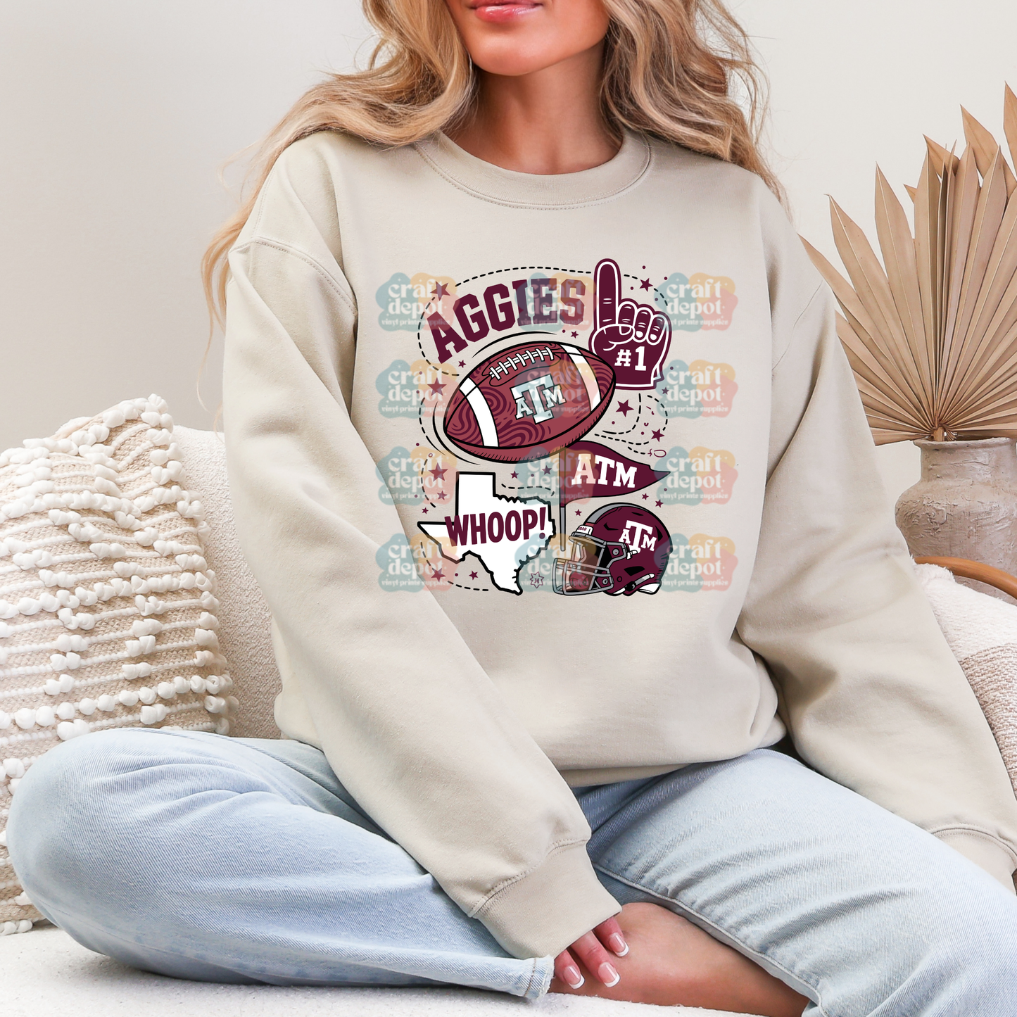 DTF Print-College-Texas A&M Aggies Football 1