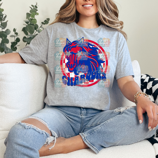 DTF Print- Chargers Retro2 -School Teams