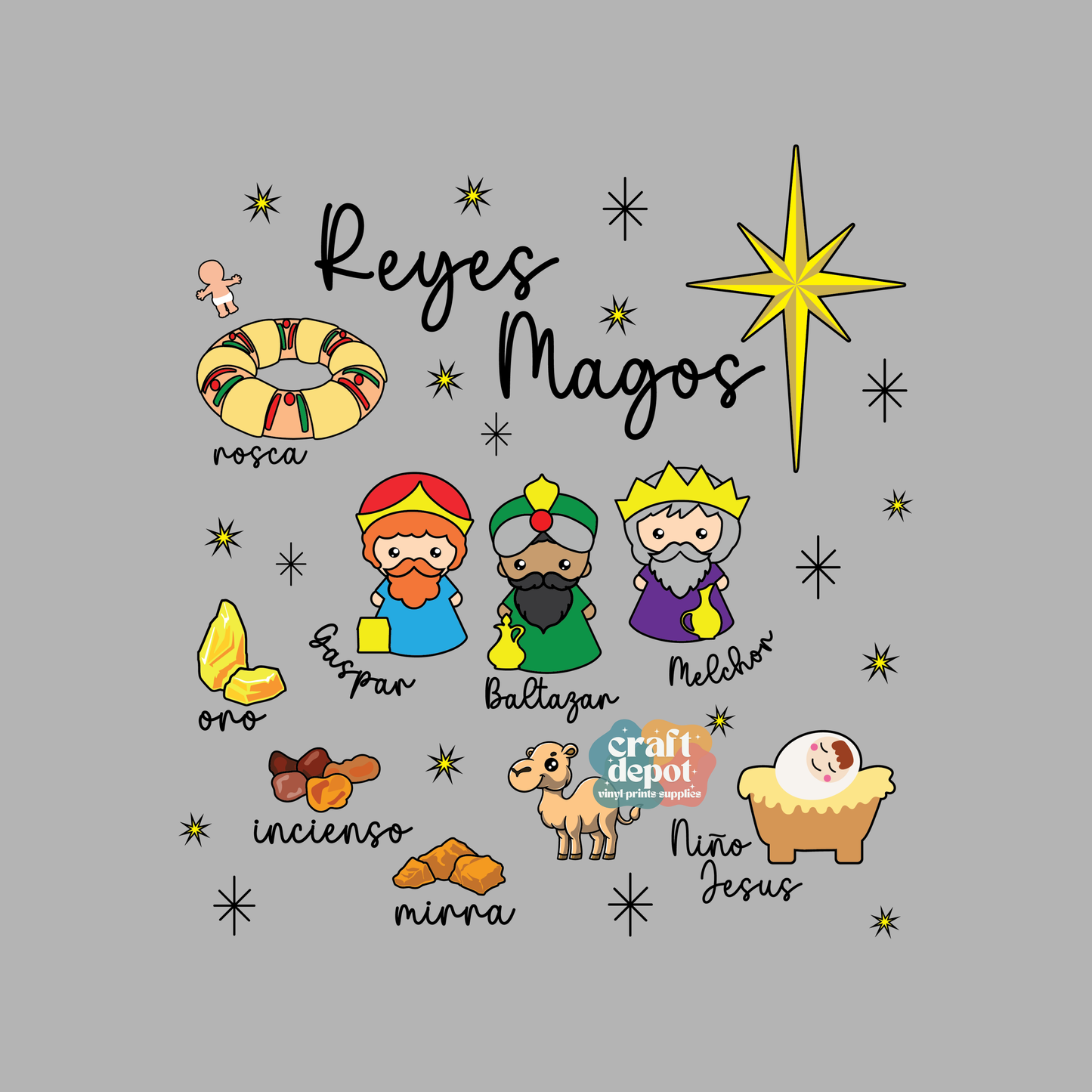 DTF PRINT- 3 wise men-Reyes Magos 3