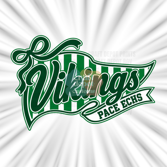 DTF PRINT-Mascot Penant Flag-Pace Vikings