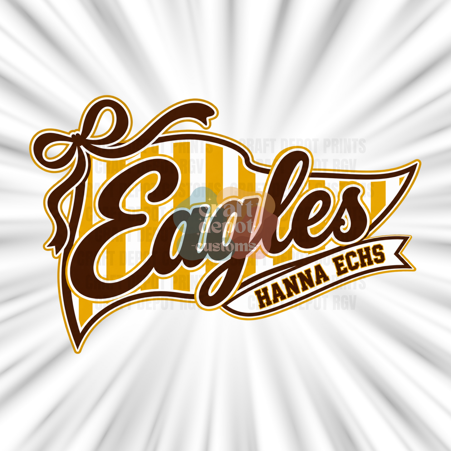 DTF PRINT-Mascot Penant Flag-Hanna Eagles