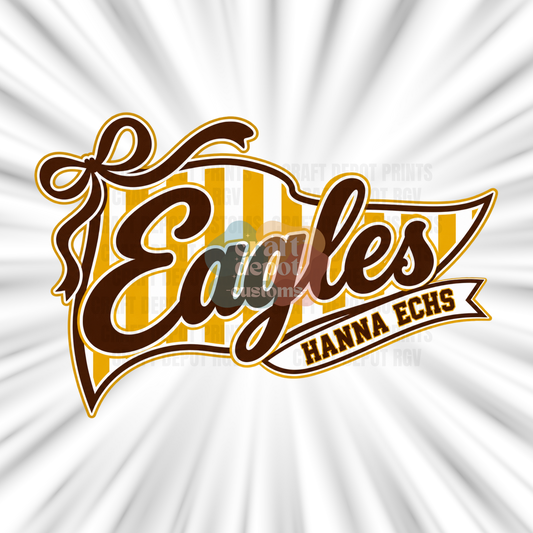 DTF PRINT-Mascot Penant Flag-Hanna Eagles
