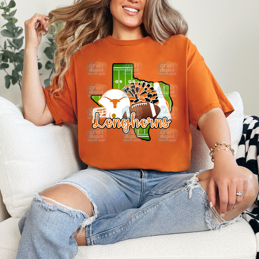 DTF Print-College-Texas Longhorns Football&Cheer