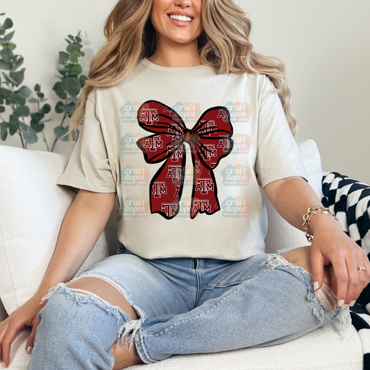 DTF Print-College-Texas A&M Bow