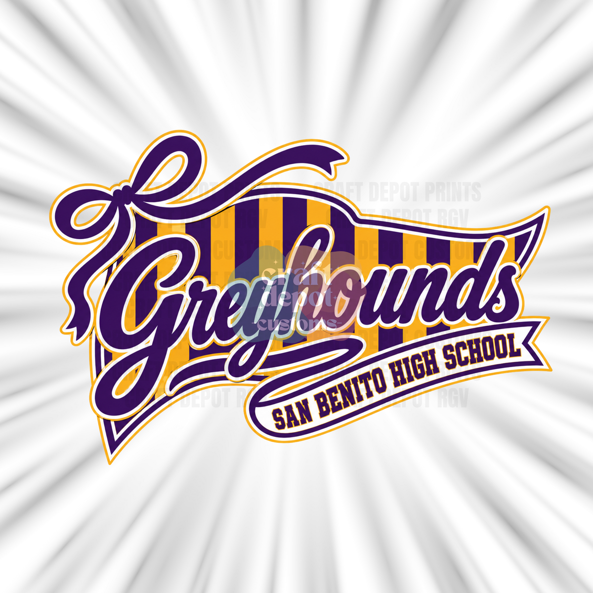 DTF PRINT-Mascot Penant Flag-San Benito Greyhounds