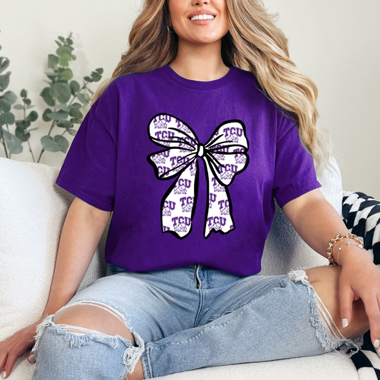 DTF Print-College-TCU Bow