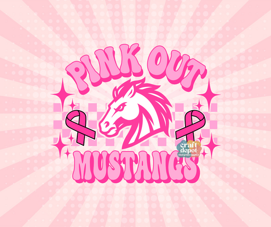 DTF PRINT- Pink Out-Breast Cancer Awareness-Mustangs
