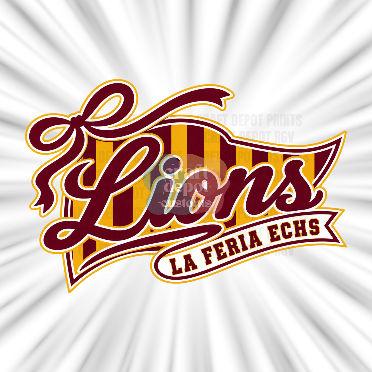 DTF PRINT-Mascot Penant Flag-La Feria Lions