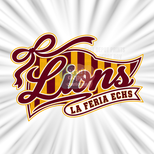 DTF PRINT-Mascot Penant Flag-La Feria Lions
