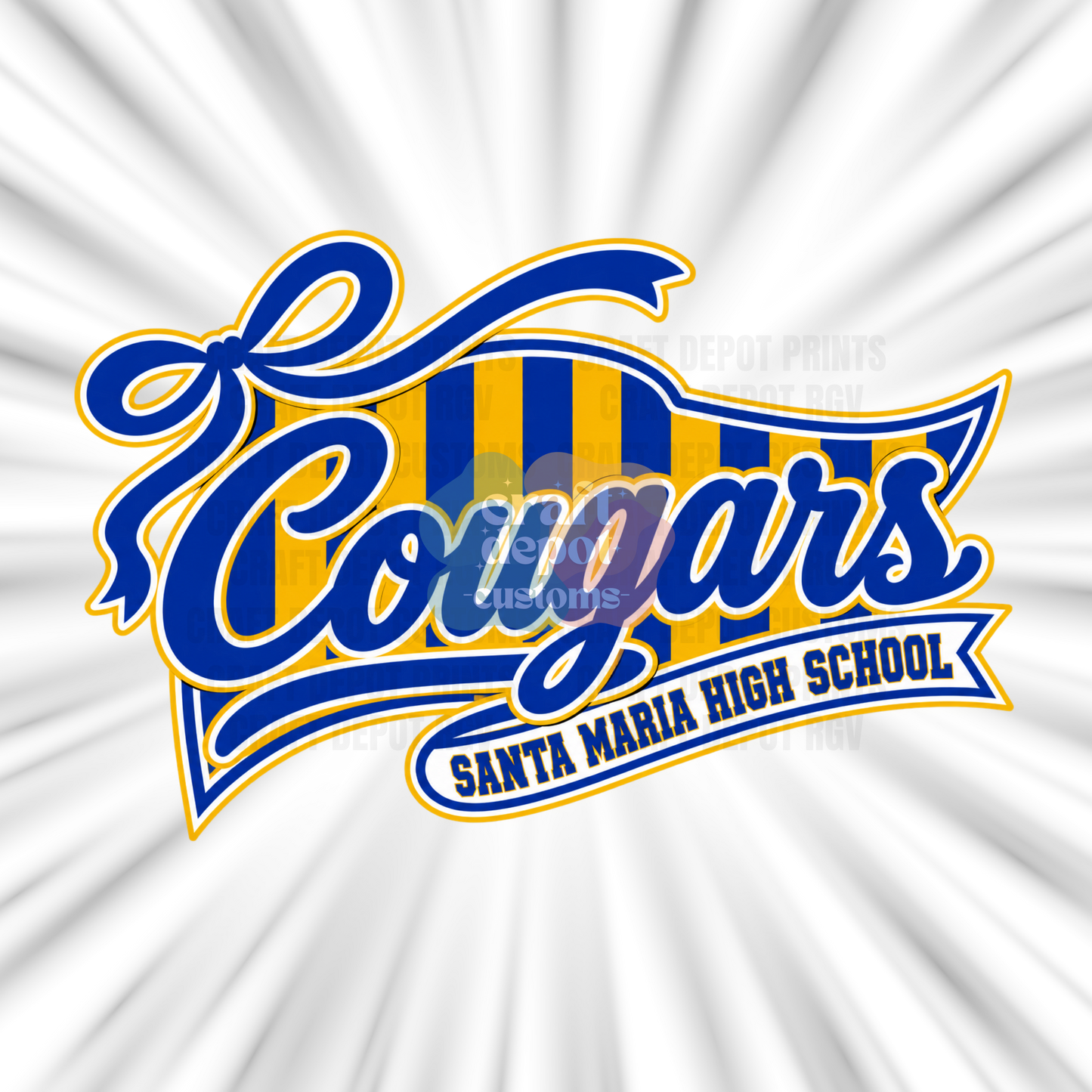DTF PRINT-Mascot Penant Flag-Santa Maria Cougars