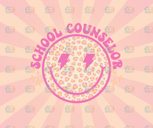 DTF PRINT-School Counselor Pink Smiley