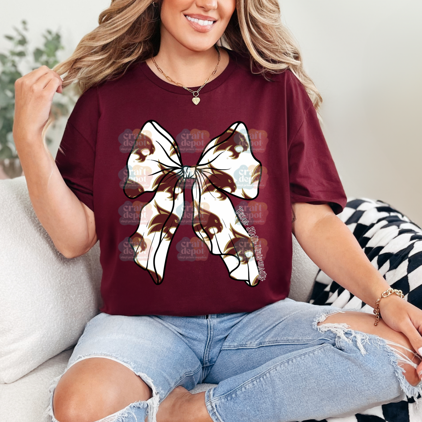 DTF Print-College-Texas State Bobcats Bow