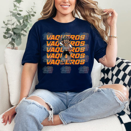 DTF Print-College-UTRGV Vaqueros Stacked