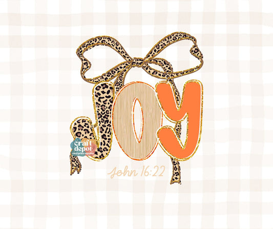 DTF PRINT- Fall 5-Leopard Bow-Joy