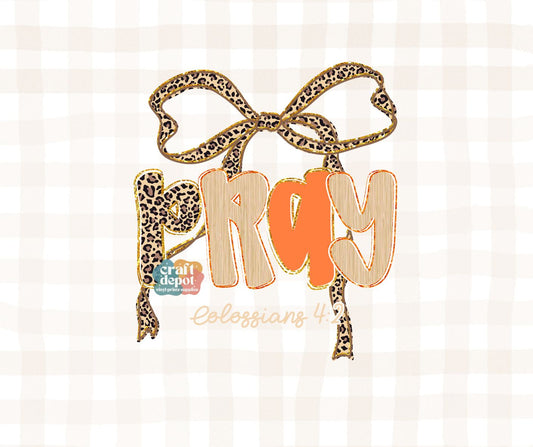 DTF PRINT- Fall 7-Leopard Bow-Pray