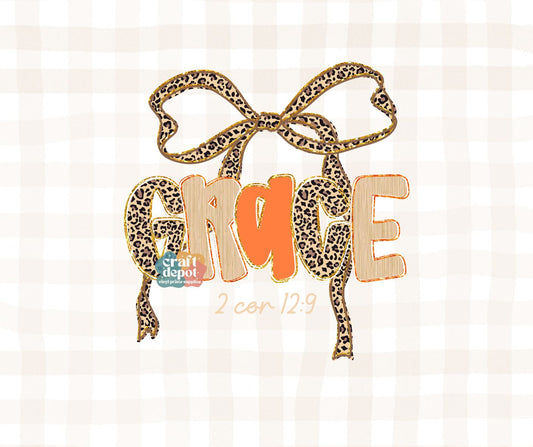 DTF PRINT- Fall 4-Leopard Bow-Grace