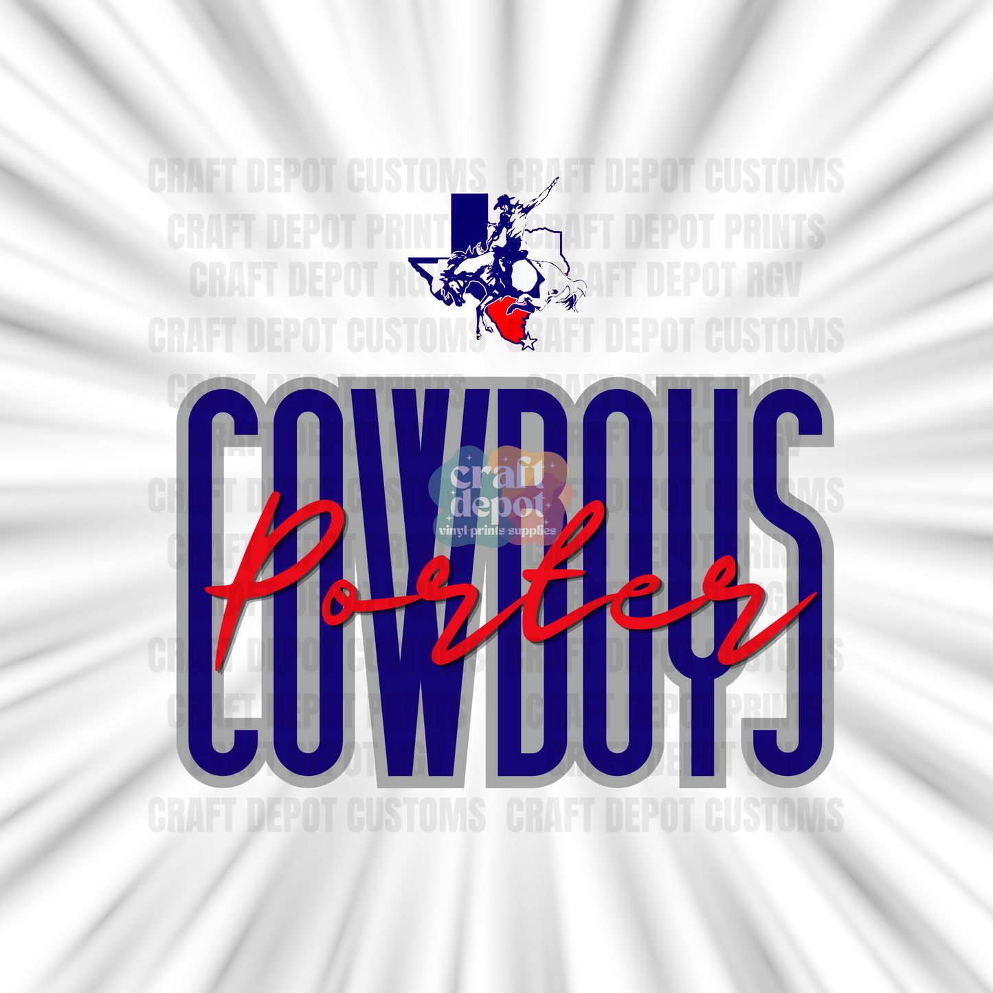 DTF PRINT-School Pride-Porter Cowboys