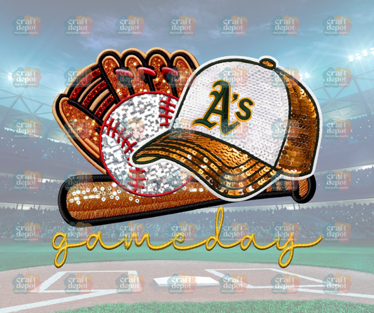 DTF PRINT-FAUX SEQUINS-Athletics-Baseball