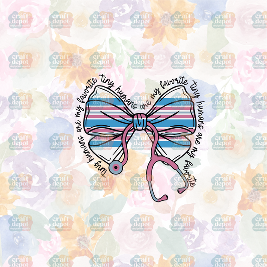 DTF PRINT-Labor & Delivery Nurse-Baby Hat Bow-Nurse