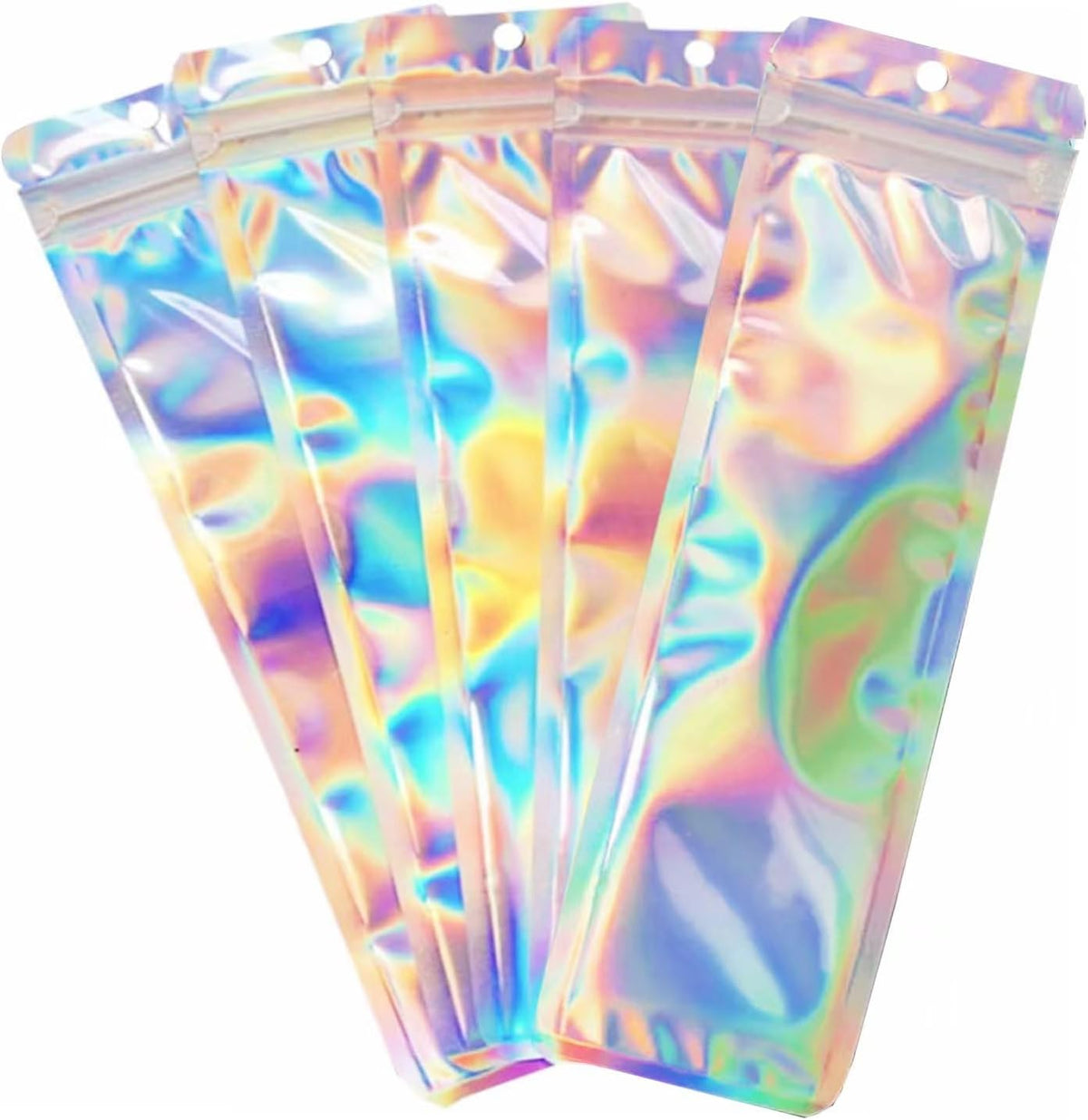 Holographic Mylar Resealable Foil Pouch-2.4x9 inch
