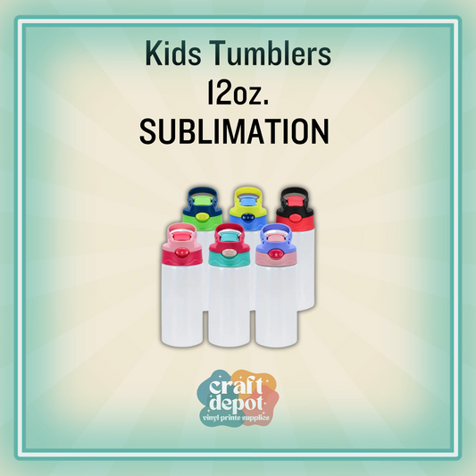 12 oz-Kids Flip Top Tumbler- SUBLIMATION