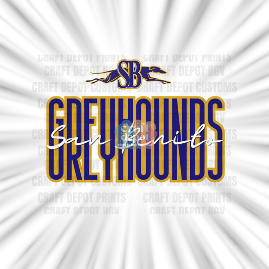 DTF PRINT-School Pride-San Benito Greyhounds