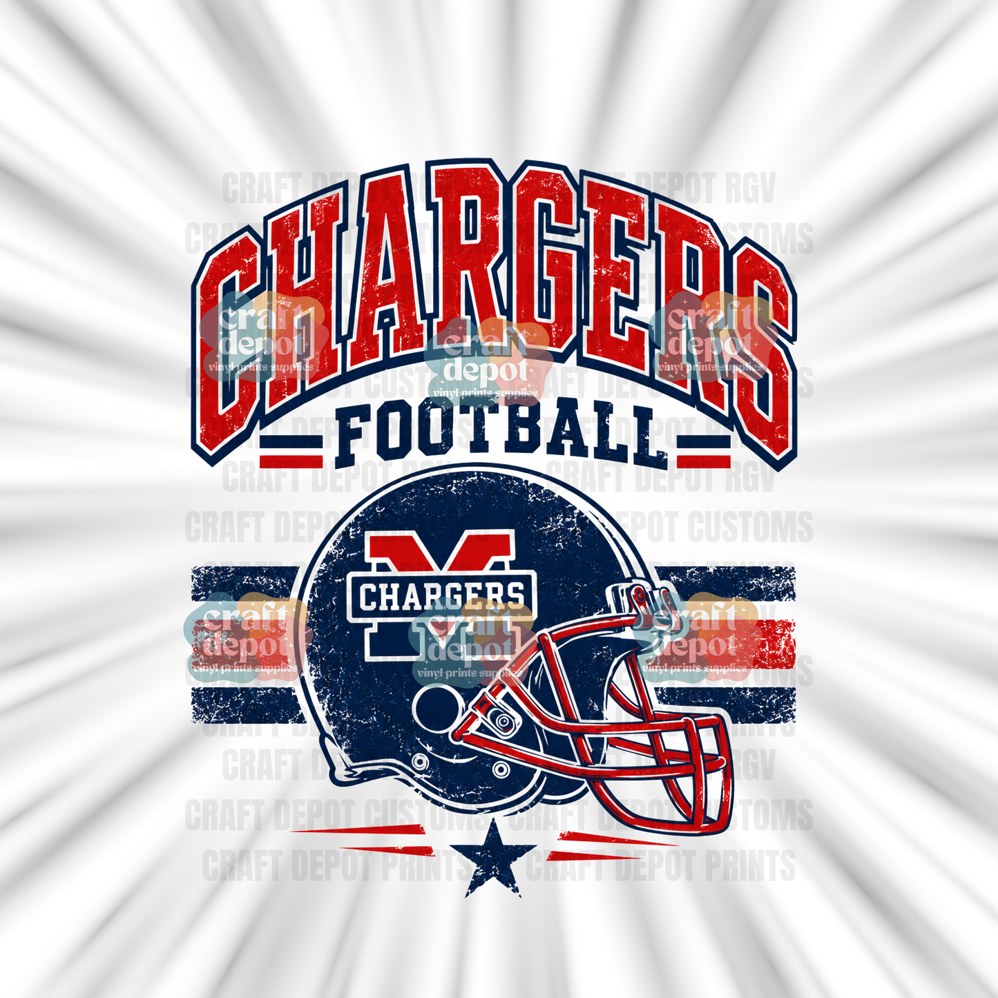 DTF PRINT-Football Team-Veterans Memorial Chargers