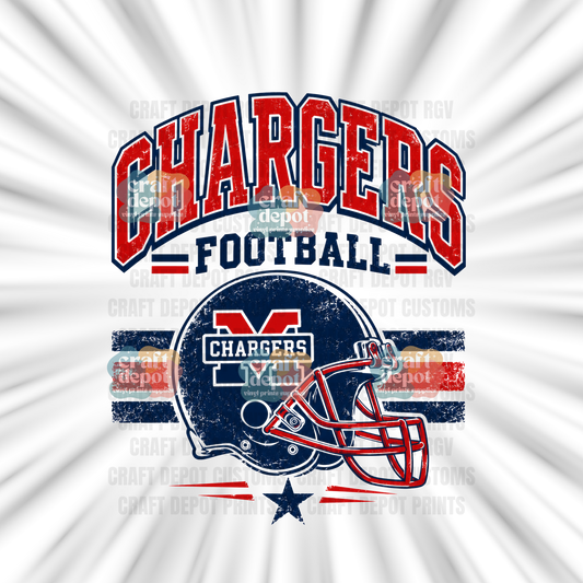 DTF PRINT-Football Team-Veterans Memorial Chargers