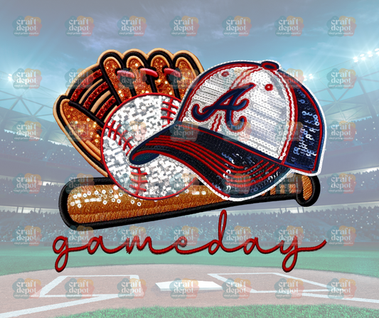 DTF PRINT-FAUX SEQUINS-Braves-Baseball