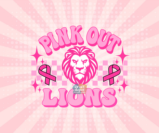 DTF PRINT- Pink Out-Breast Cancer Awareness-Lions