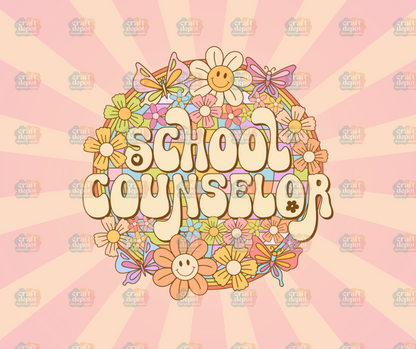 DTF PRINT-School Counselor Groovy Retro