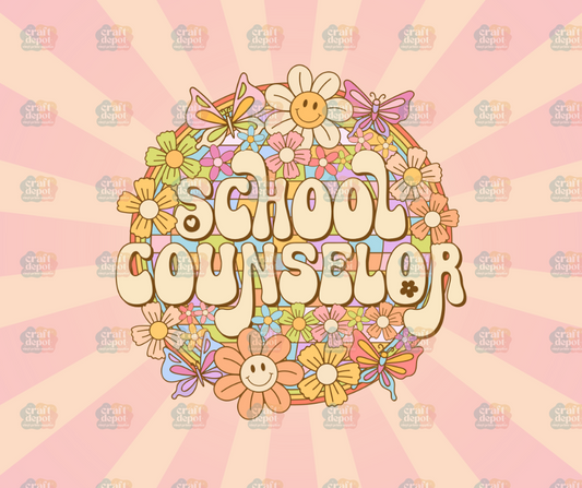 DTF PRINT-School Counselor Groovy Retro