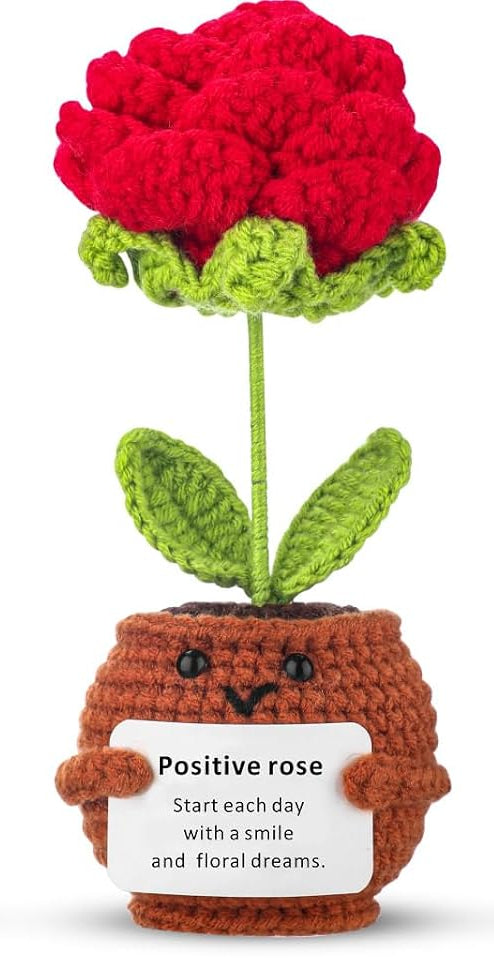 Crochet Positive Rose-Teacher Gift