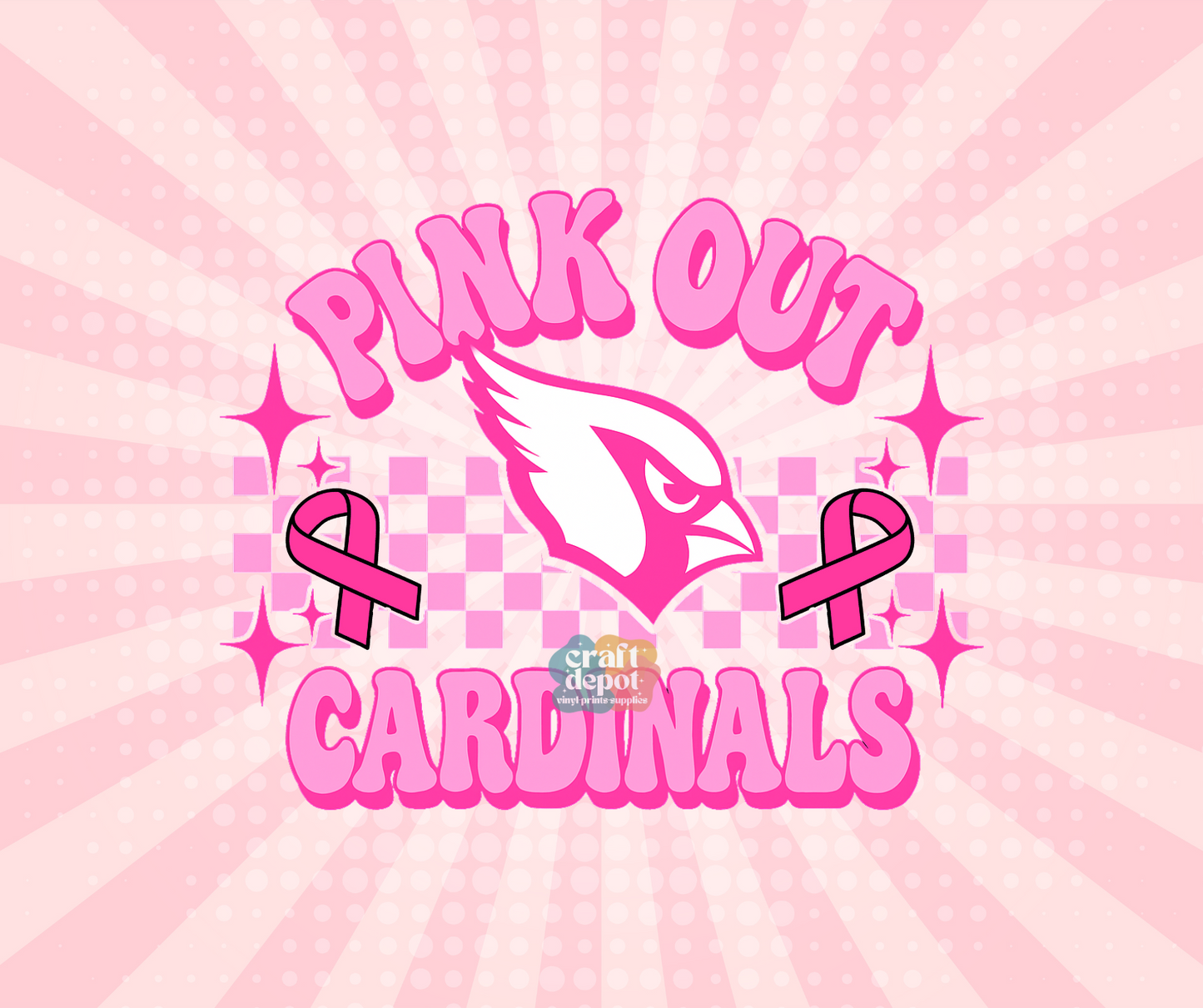 DTF PRINT- Pink Out-Breast Cancer Awareness-Cardinals