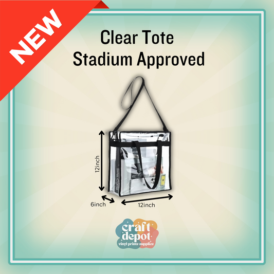 Clear Stadium Tote Bag 12x12x6