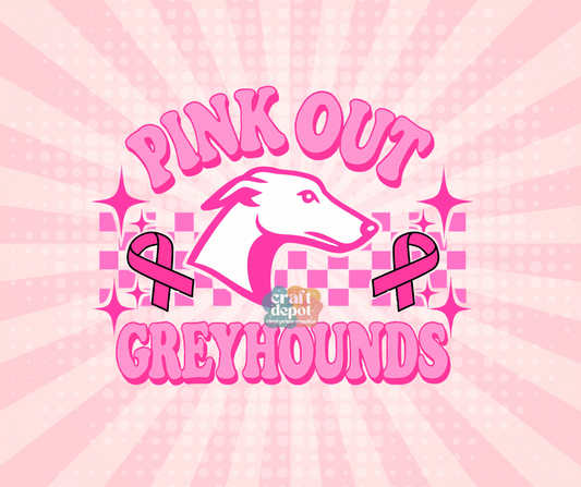 DTF PRINT- Pink Out-Breast Cancer Awareness-Greyhounds