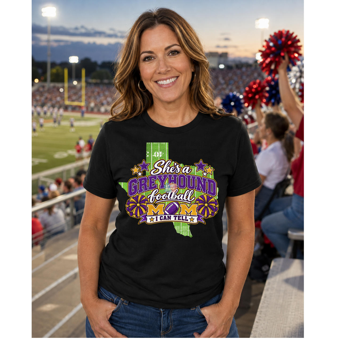 DTF PRINT-She's a FOOTBALL MOM-Greyhound