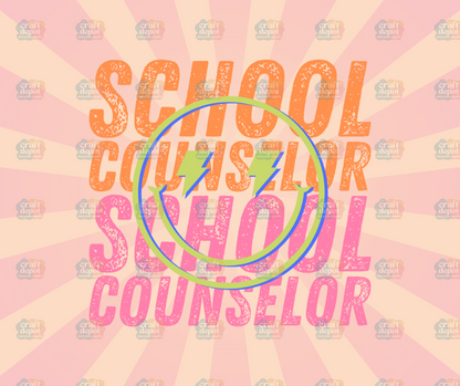 DTF PRINT-School Counselor Retro Smiley