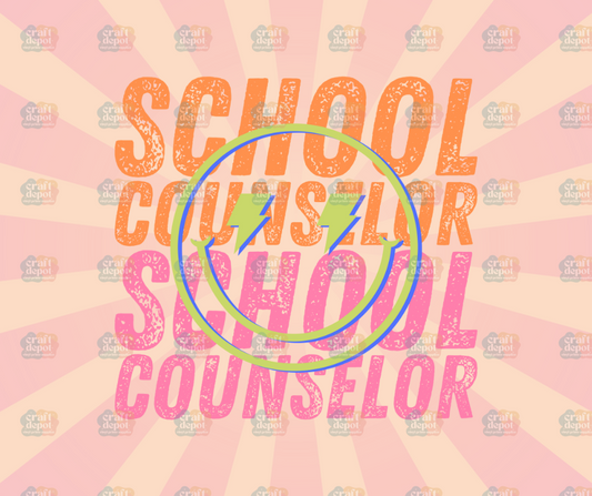 DTF PRINT-School Counselor Retro Smiley