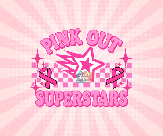 DTF PRINT- Pink Out-Breast Cancer Awareness-SuperStars