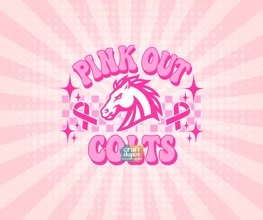 DTF PRINT- Pink Out-Breast Cancer Awareness Colts