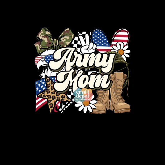 DTF PRINT- Proud Army Mom-Camo