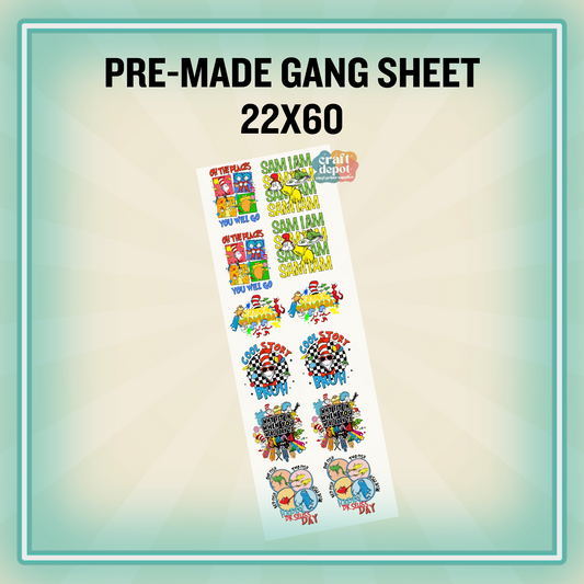 PRE-MADE GANG SHEET-Read Across America